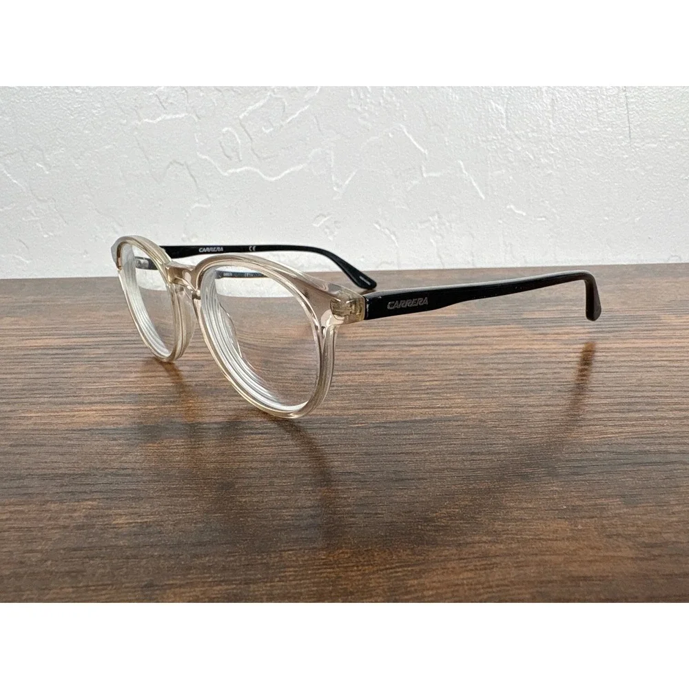 Carrera CA6636/N G3D Eyeglasses Round Clear Champagne Black Frames 50-18-145